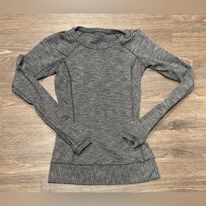 Lululemon Race Your Pace Long Sleeve Running Shirt Women's Size 2 Gray/Black